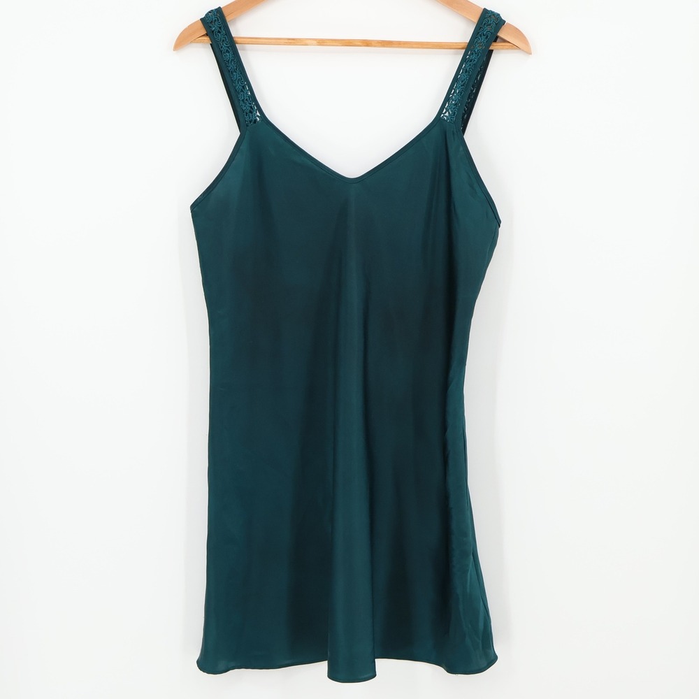 Vintage California Dynasty Slip Dress Whimsigoth Fairy Grunge Green Lace‎ Size M